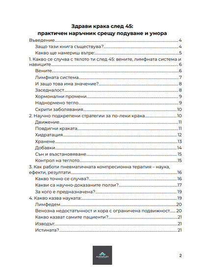 Наръчник за облекчение на подути крака след 45 г.